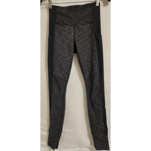 Athleta Women's XXS Excursion Hybrid Tight Black Grey Heather High Waist Pockets